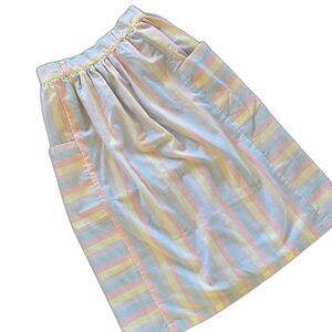 Vintage 80s Pastel Striped Skirt A-Line Pockets Midi Fairy Kei Size XS